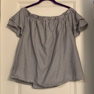 💕 Striped Off the Shoulder Top